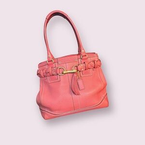 COACH Shoulder Bag Pink F10530 Leather Tote Bag Hamptons Made in China